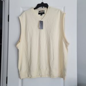 NWT NEW Greg Norman Beige Sleeveless Golf Golfing Vest XL Cotton